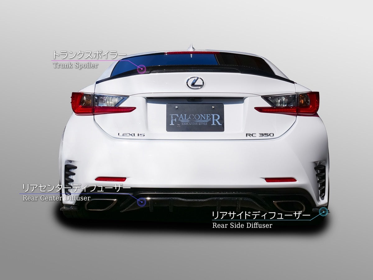 LEXUS RC350 CARBON TRUNK SPOILER CLEAR PAINTED FINISH