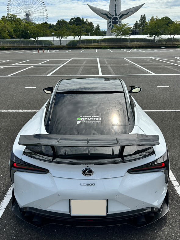 LEXUS LC500 DRY CARBON REAR WING and DRY CARBON Active Spoiler             CLEAR PAINTED FINISH