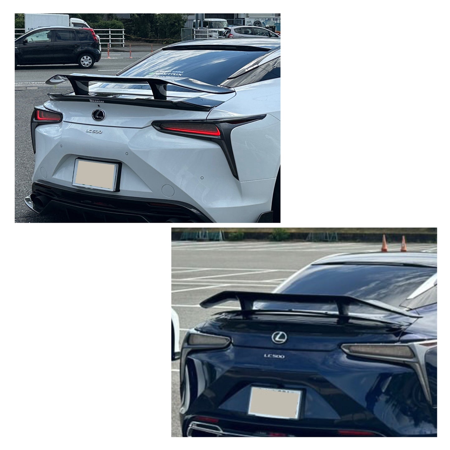 LEXUS LC500 DRY CARBON REAR WING and DRY CARBON Active Spoiler             CLEAR PAINTED FINISH